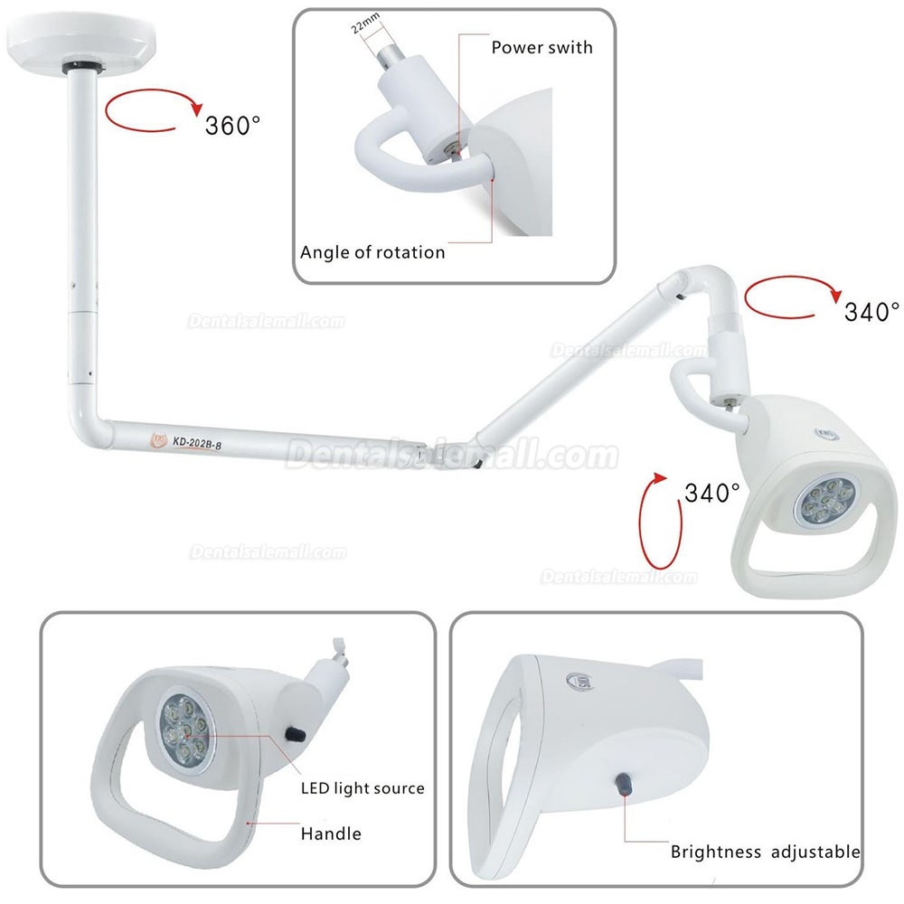 KD-2021W-2 21W Ceiling-Mounted Dental LED Intensive Care Lights Hanging Tower Inspection Lights